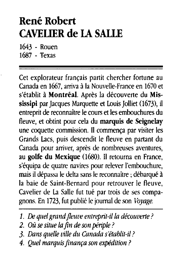 Prévisualisation du document René Robert : CAVELIER de LA SALLE