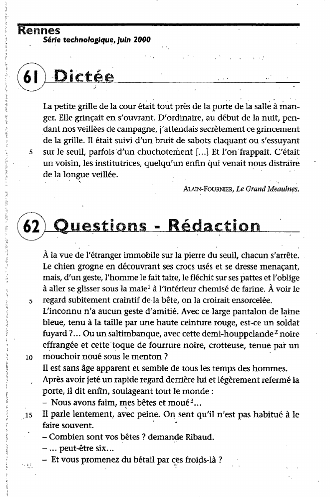 Prévisualisation du document Rennes - Série technologique, juin 2000