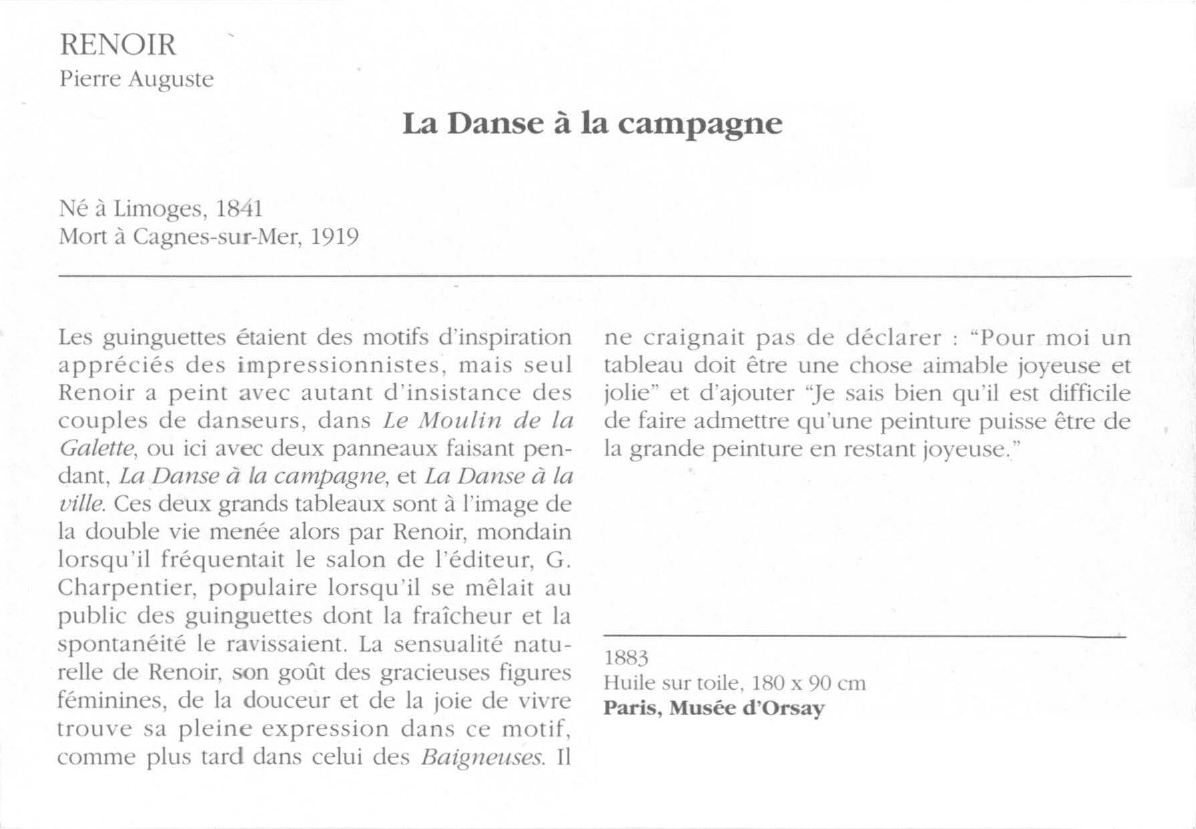 Prévisualisation du document RENOIR Pierre Auguste : La Danse à la campagne