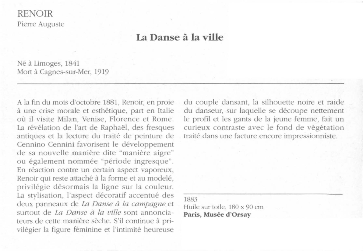 Prévisualisation du document RENOIR Pierre Auguste : La Danse à la ville