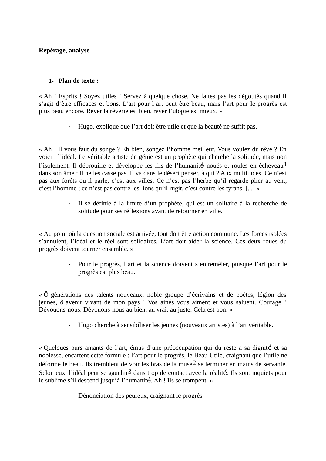 Prévisualisation du document Repérage analyse Victor Hugo