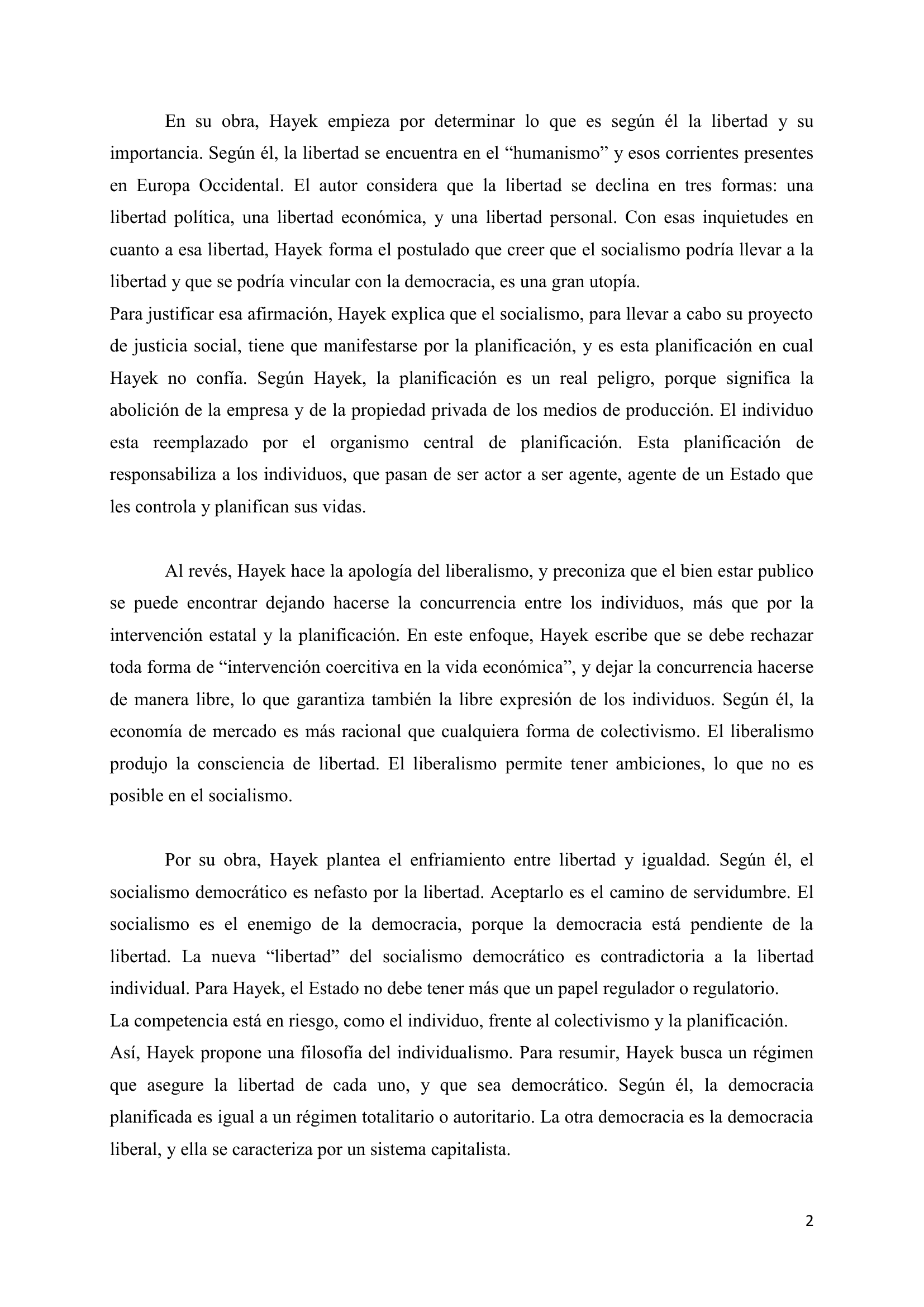 Prévisualisation du document Reporte Camino de servidumbre Hayek