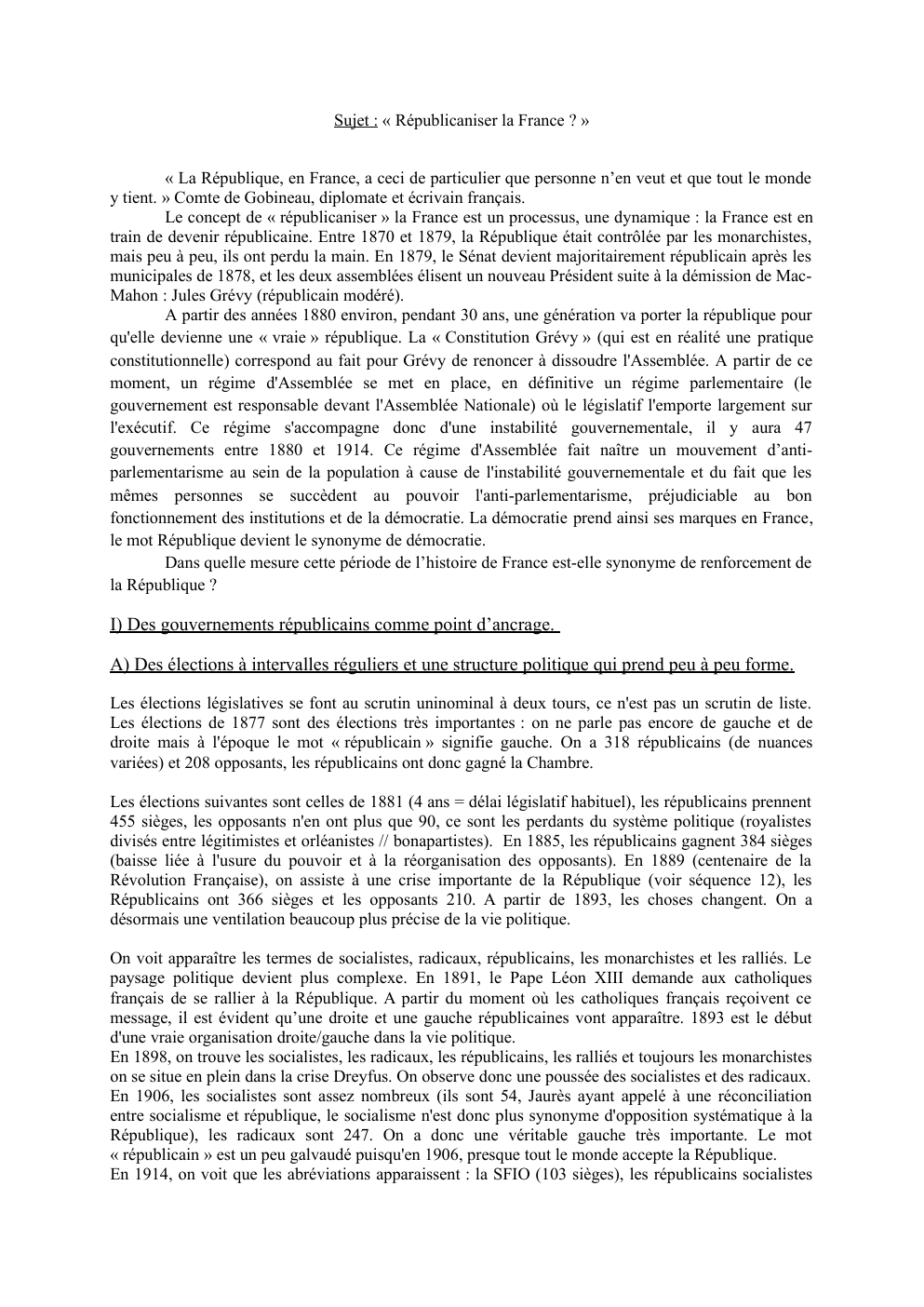 Prévisualisation du document Républicaniser la France
