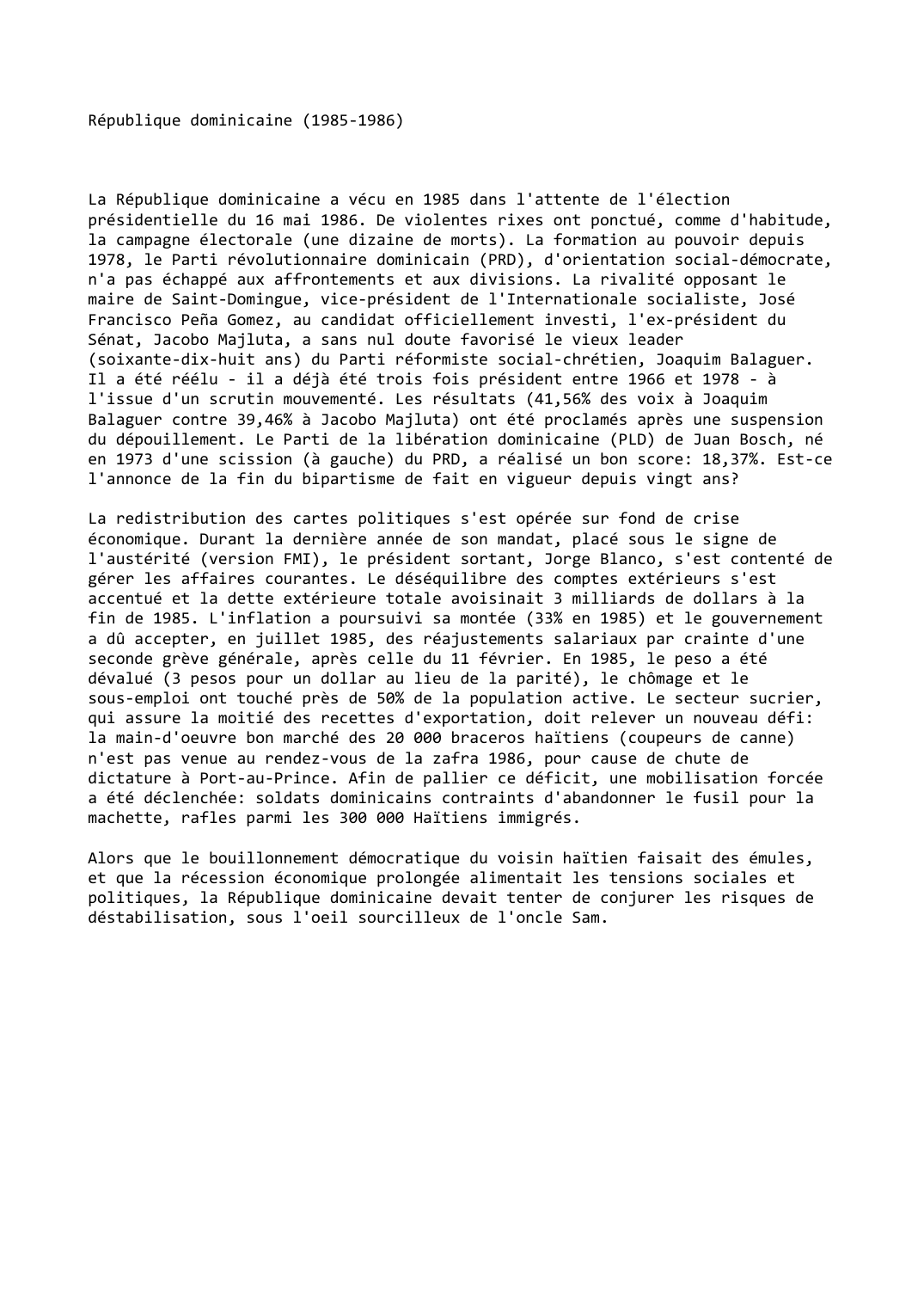 Prévisualisation du document République dominicaine (1985-1986)