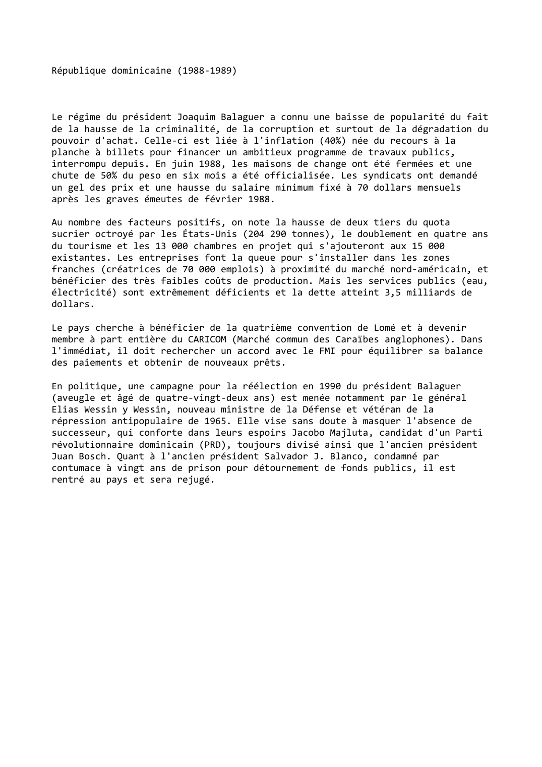 Prévisualisation du document République dominicaine (1988-1989)