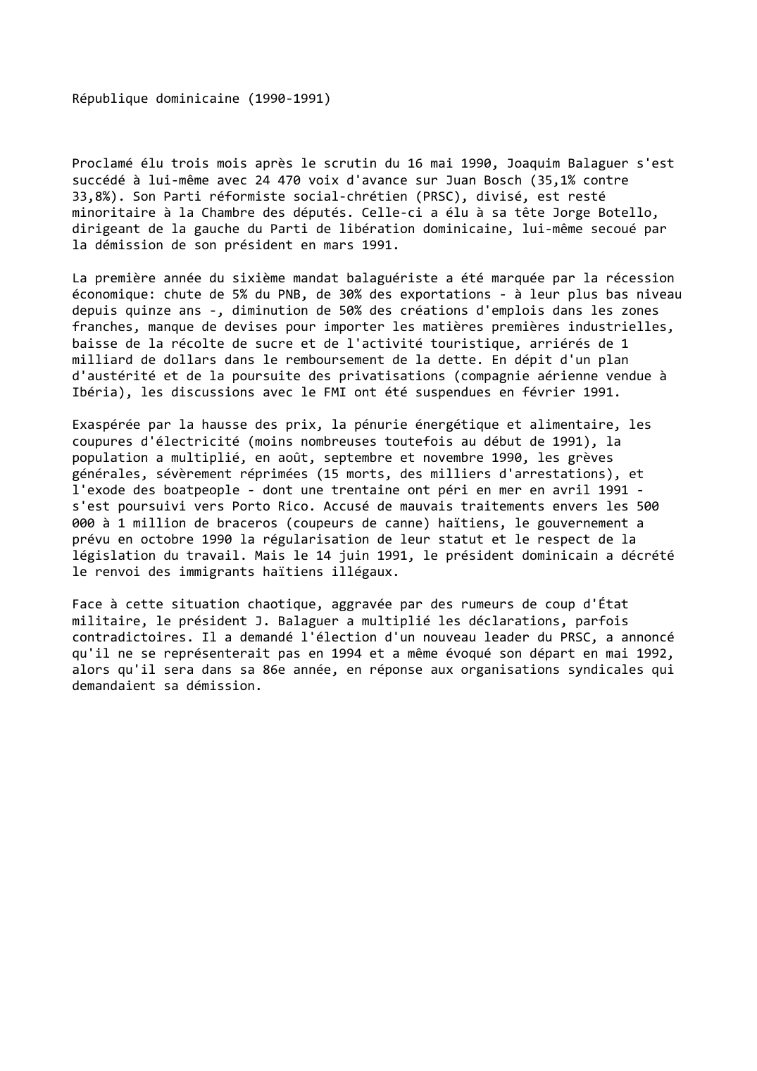 Prévisualisation du document République dominicaine (1990-1991)