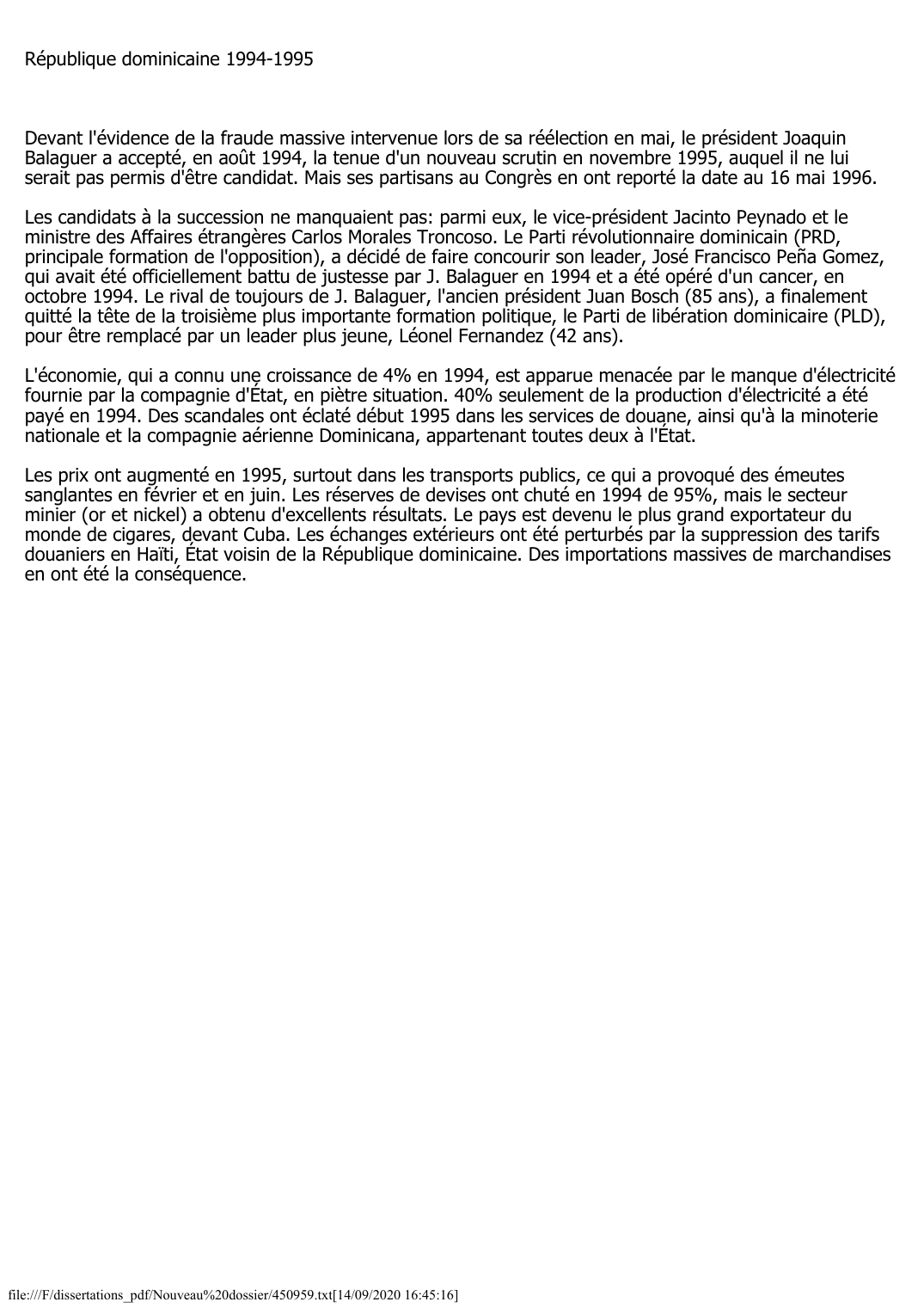 Prévisualisation du document République dominicaine (1994-1995)