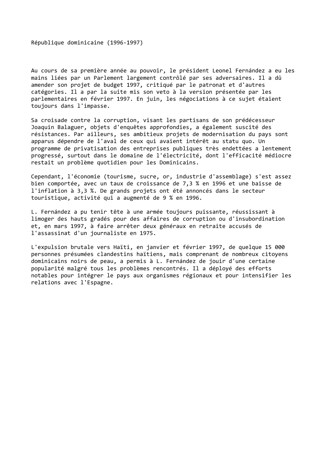 Prévisualisation du document République dominicaine (1996-1997)