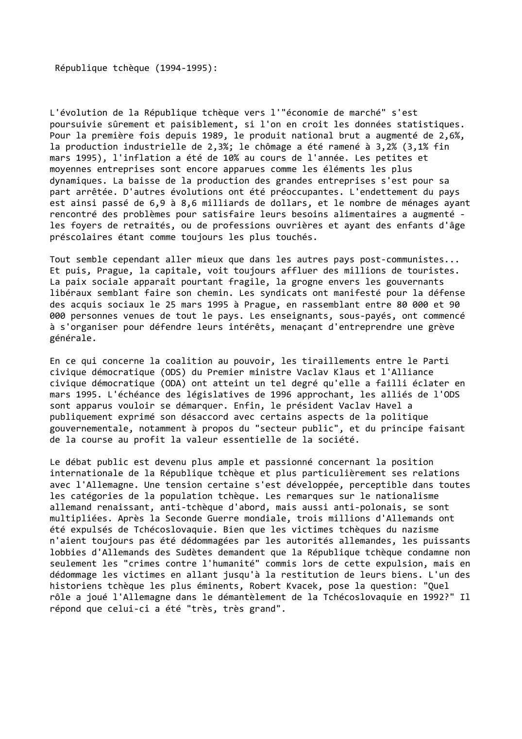 Prévisualisation du document République tchèque (1994-1995)