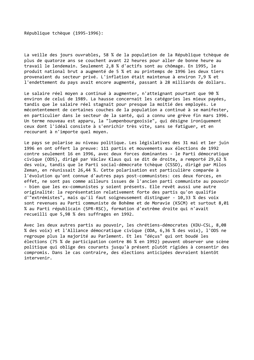 Prévisualisation du document République tchèque (1995-1996)