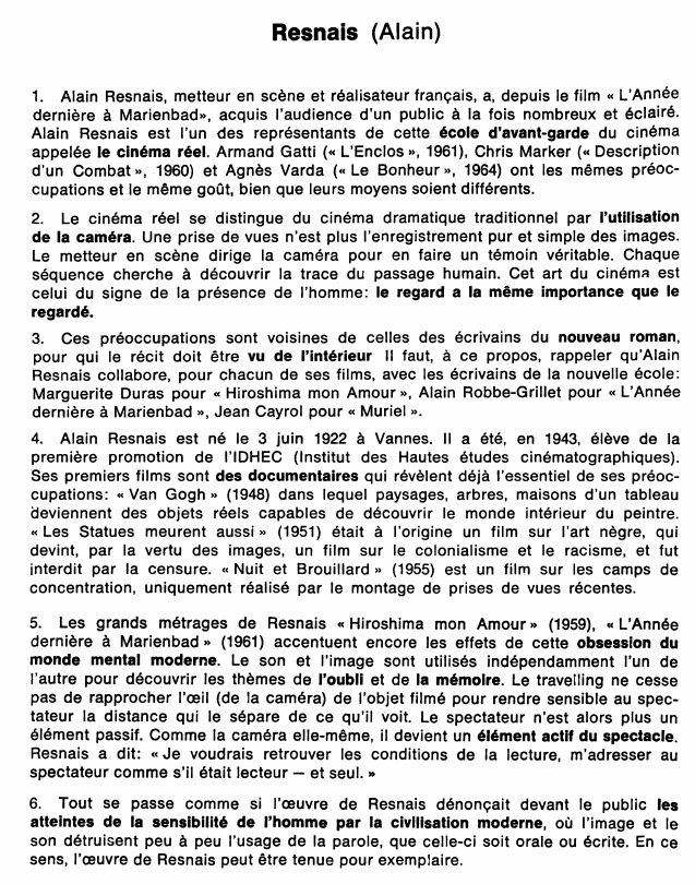 Prévisualisation du document Resnais (Alain)