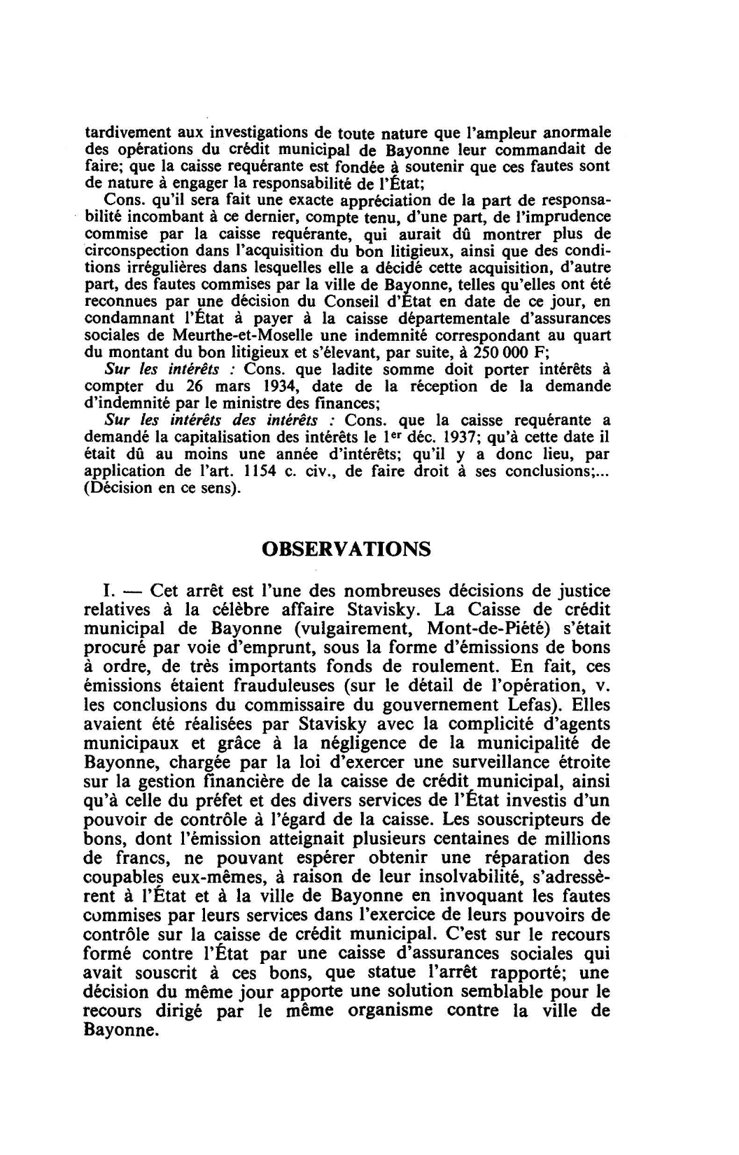 Prévisualisation du document RESPONSABILITÉ AUTORITÉS DE TUTELLE C. E. 29 mars 1946, CAISSE DÉPARTEMENTALE D'ASSURANCES SOCIALES DE MEURTHE-ET-MOSELLE C. ÉTAT, Rec. 100 (droit)