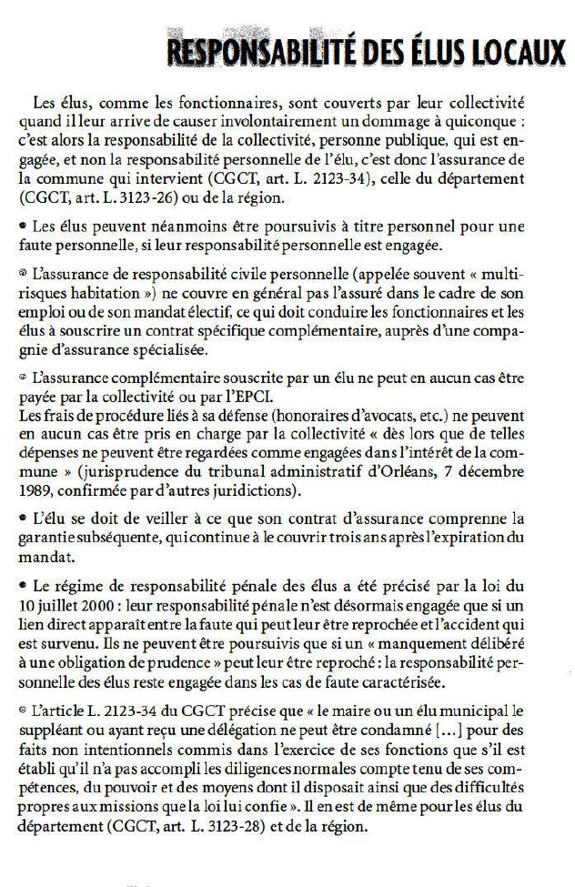 Prévisualisation du document RESPONSABILITE DES ELUS LOCAUX