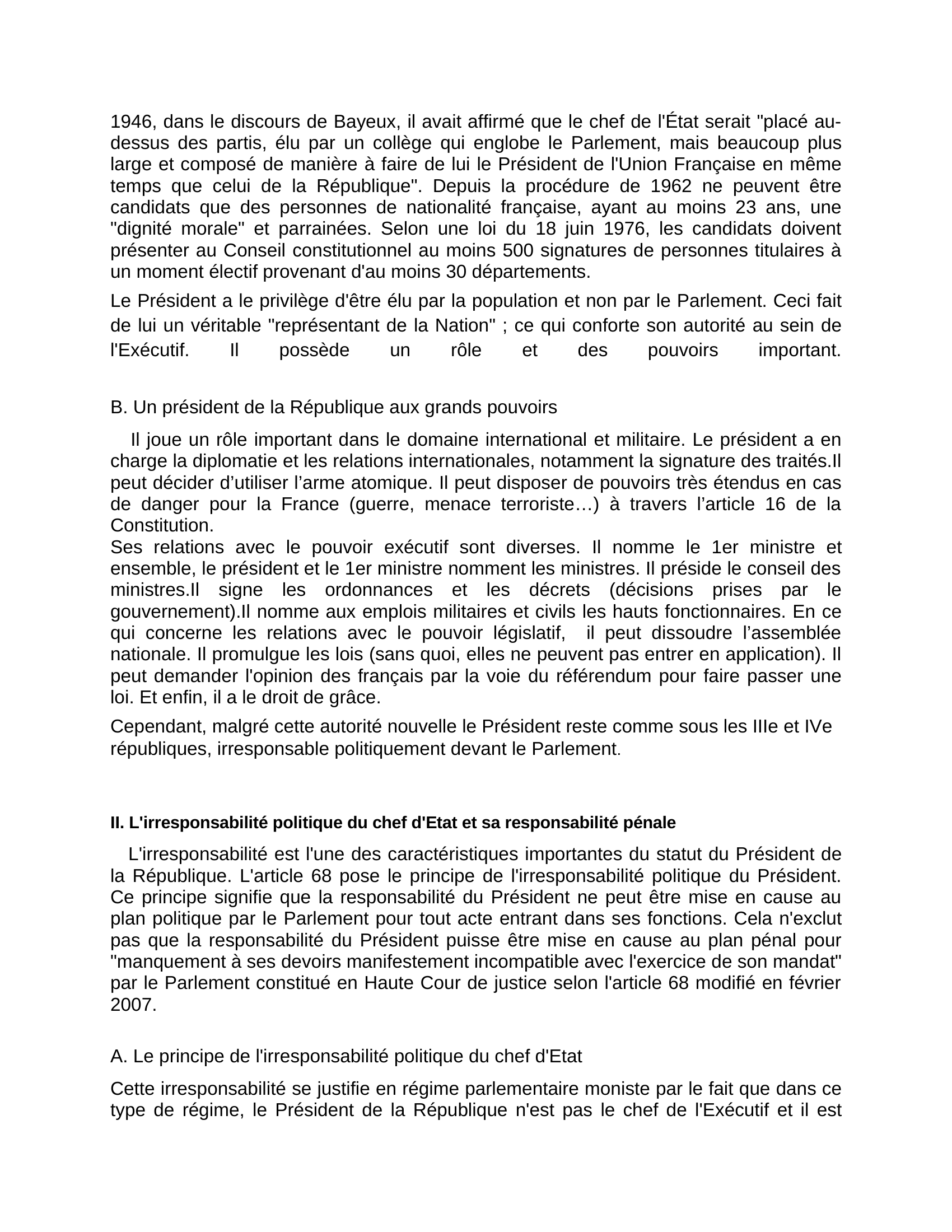 Prévisualisation du document Responsabilité politique du chef de l'Etat sous la Vème République