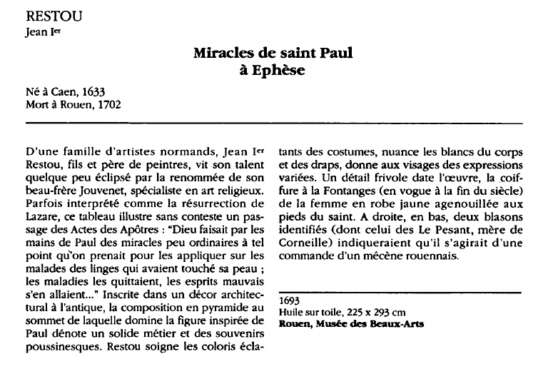 Prévisualisation du document RESTOUJean Ier:Miracles de saint Paulà Ephèse.