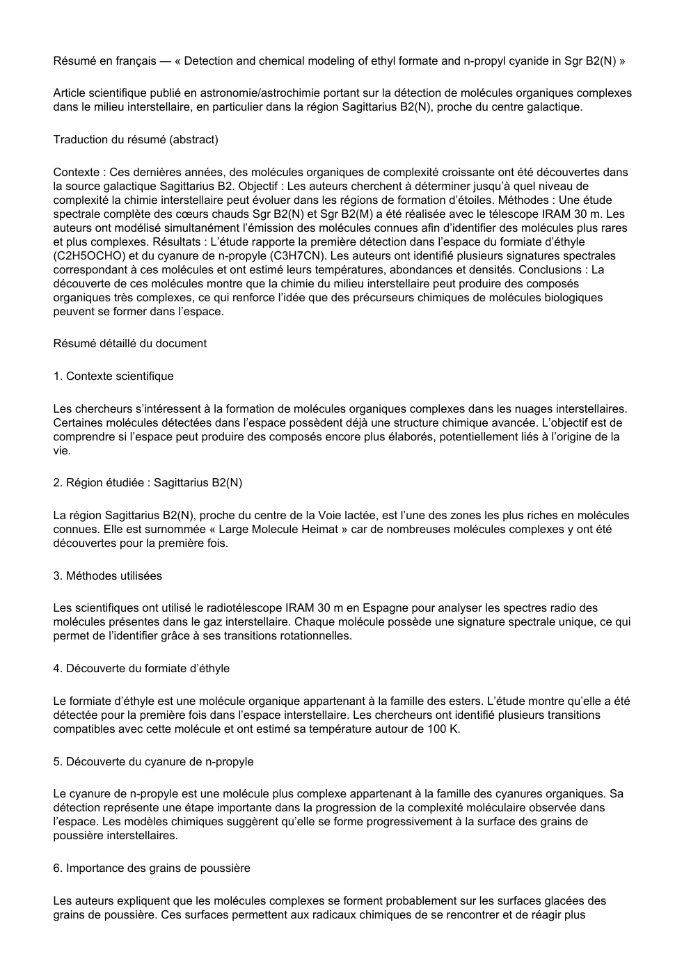 Prévisualisation du document resumé astrochimie