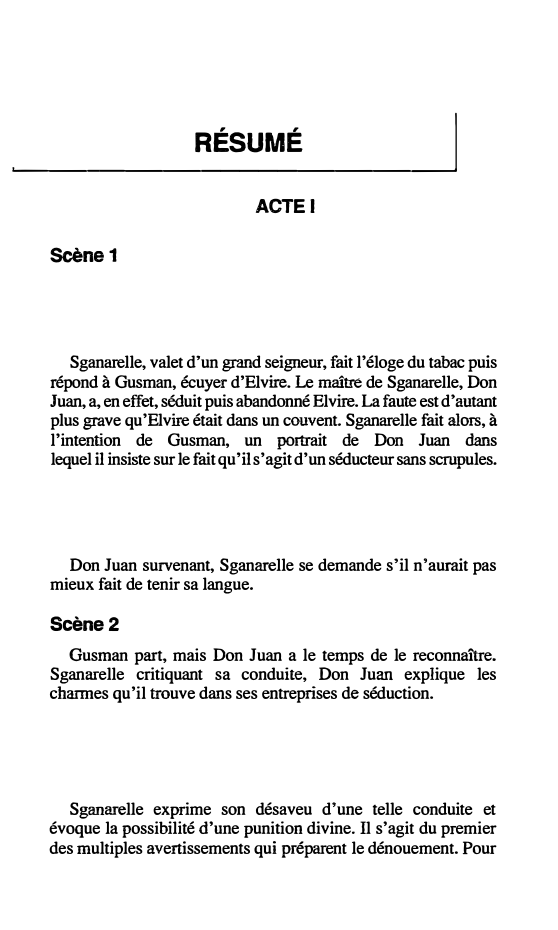 Prévisualisation du document RÉSUMÉ COMPLET DE DOM JUAN DE MOLIERE