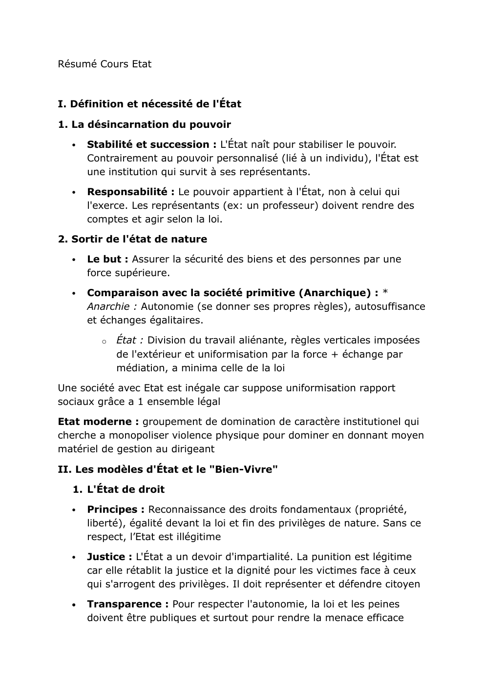 Prévisualisation du document Résumé Cours Etat