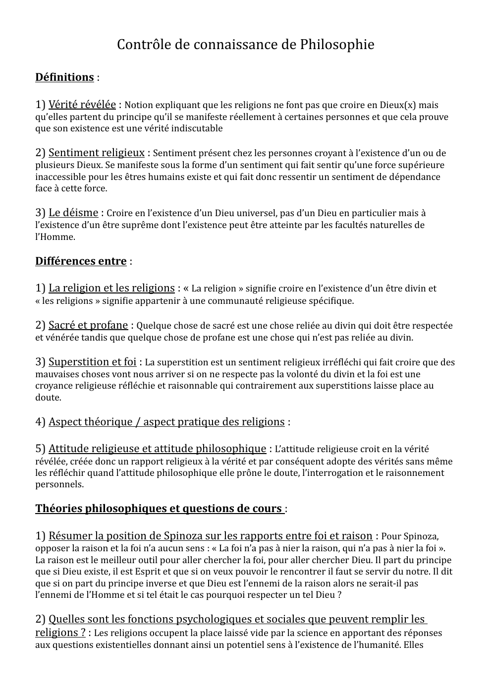 Prévisualisation du document Résumé de cours de la religion