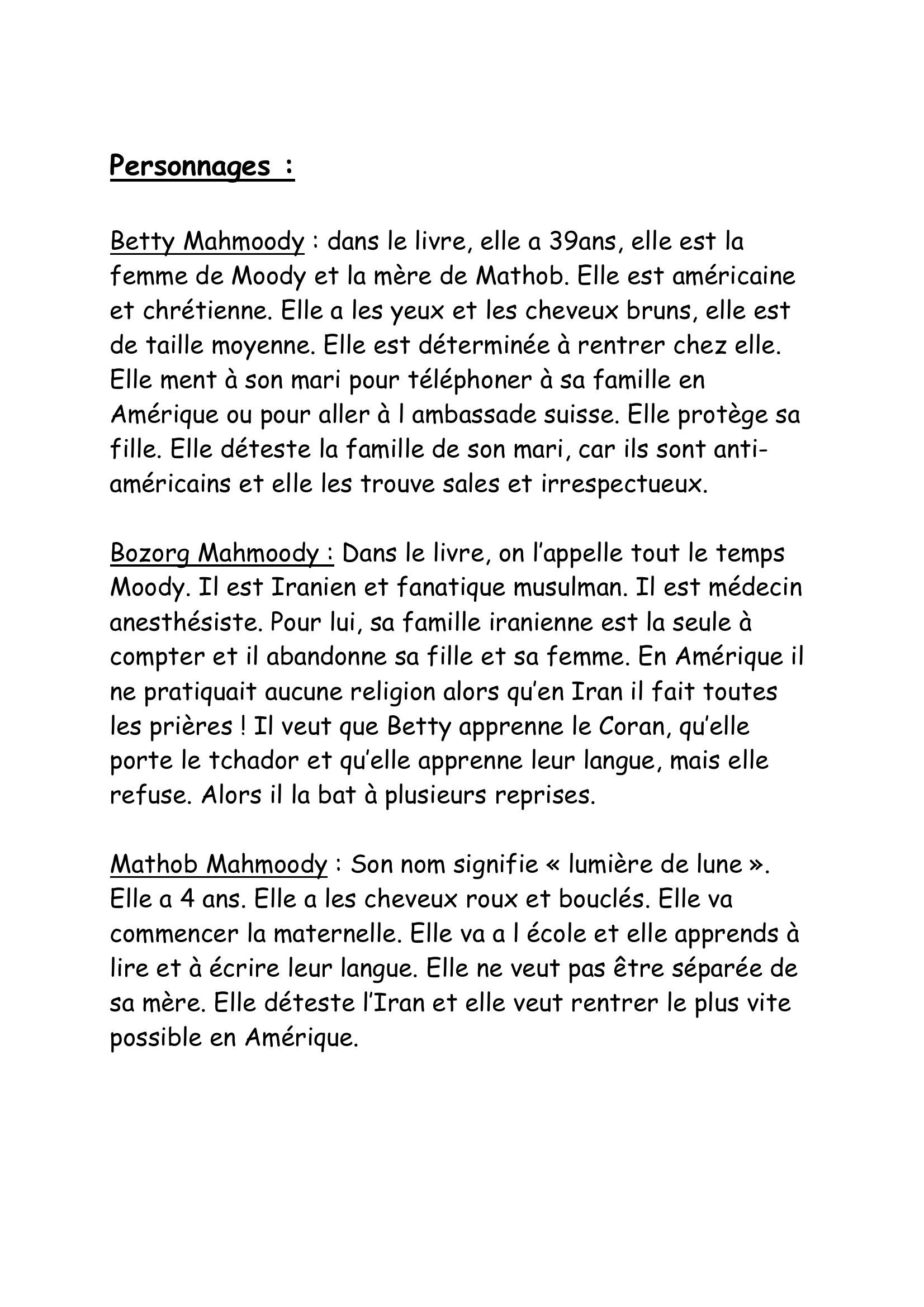 Prévisualisation du document Résumé de Jamais sans ma fille de Betty Mahmoody