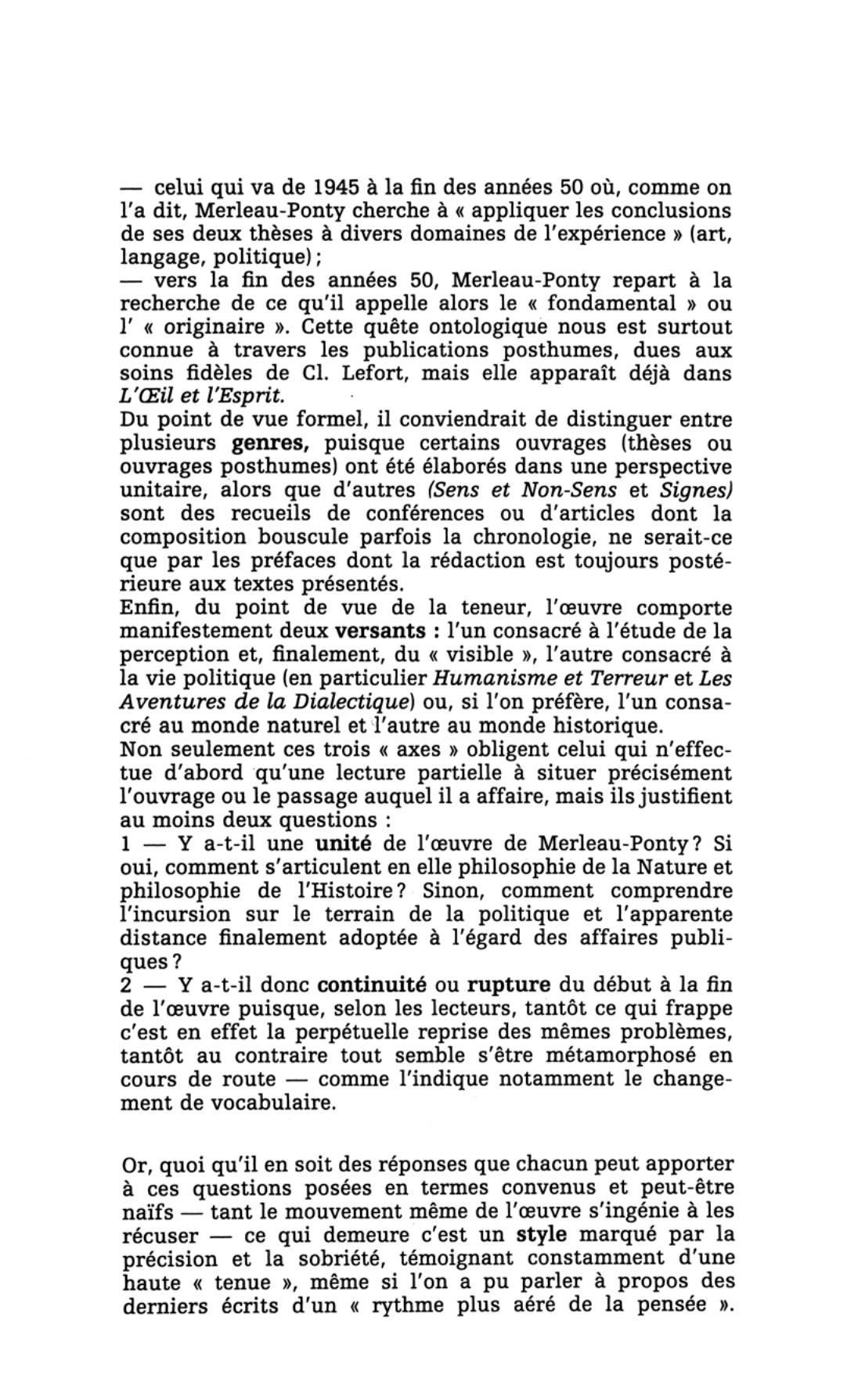 Prévisualisation du document Résumé de la philosophie de Maurice Merleau-Ponty