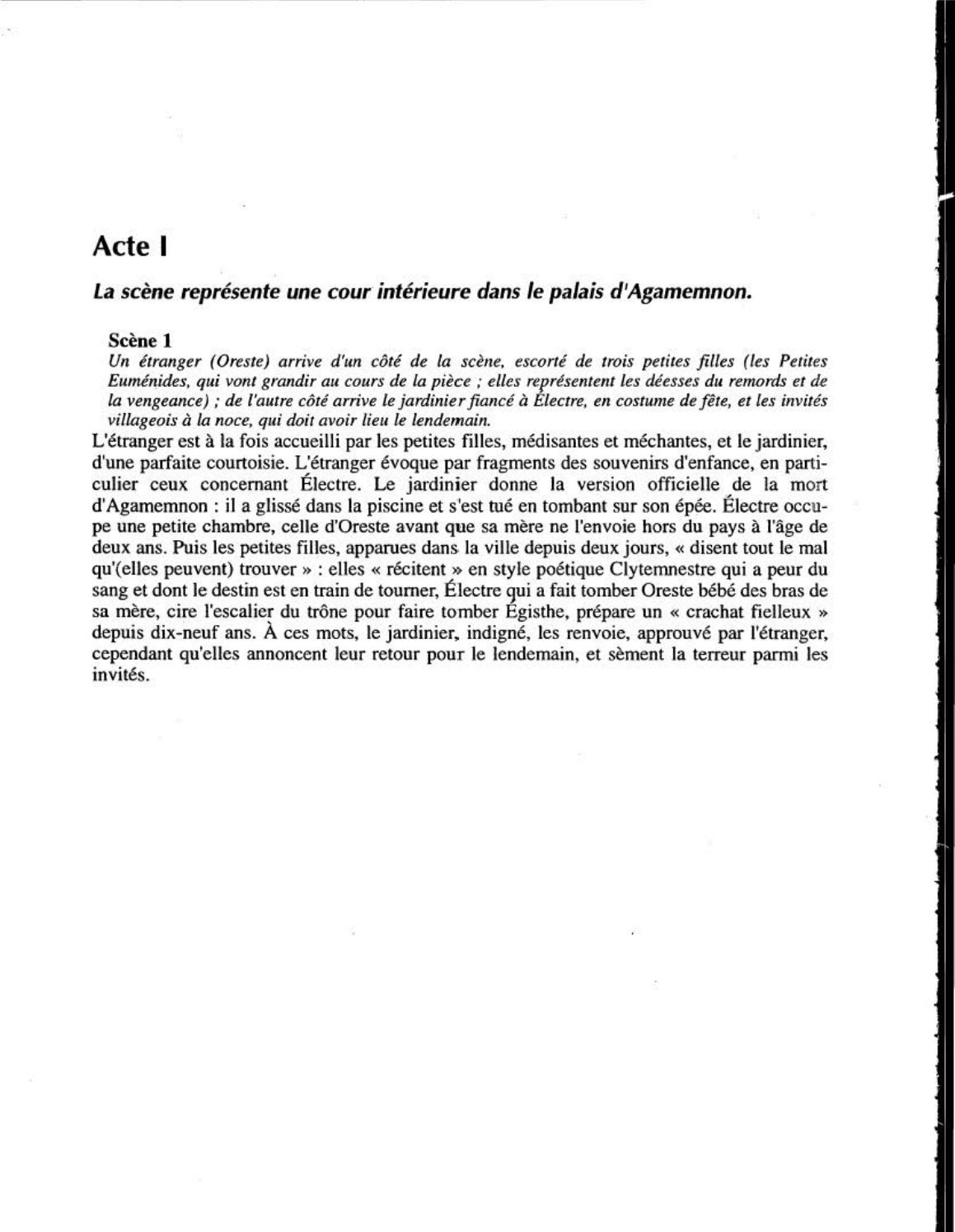 Prévisualisation du document Résumé de l'acte I d'Electre de Giraudoux (scène par scène)