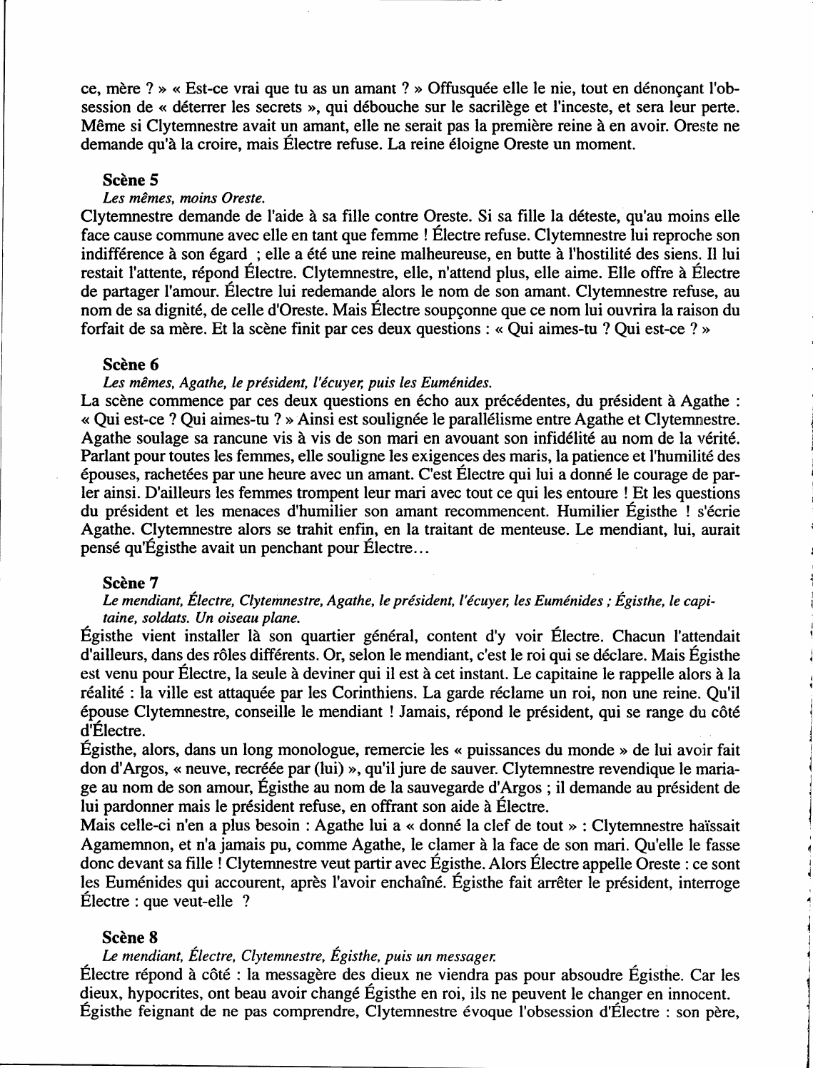 Prévisualisation du document Résumé de l'acte II d'Electre de Giraudoux (scène par scène)