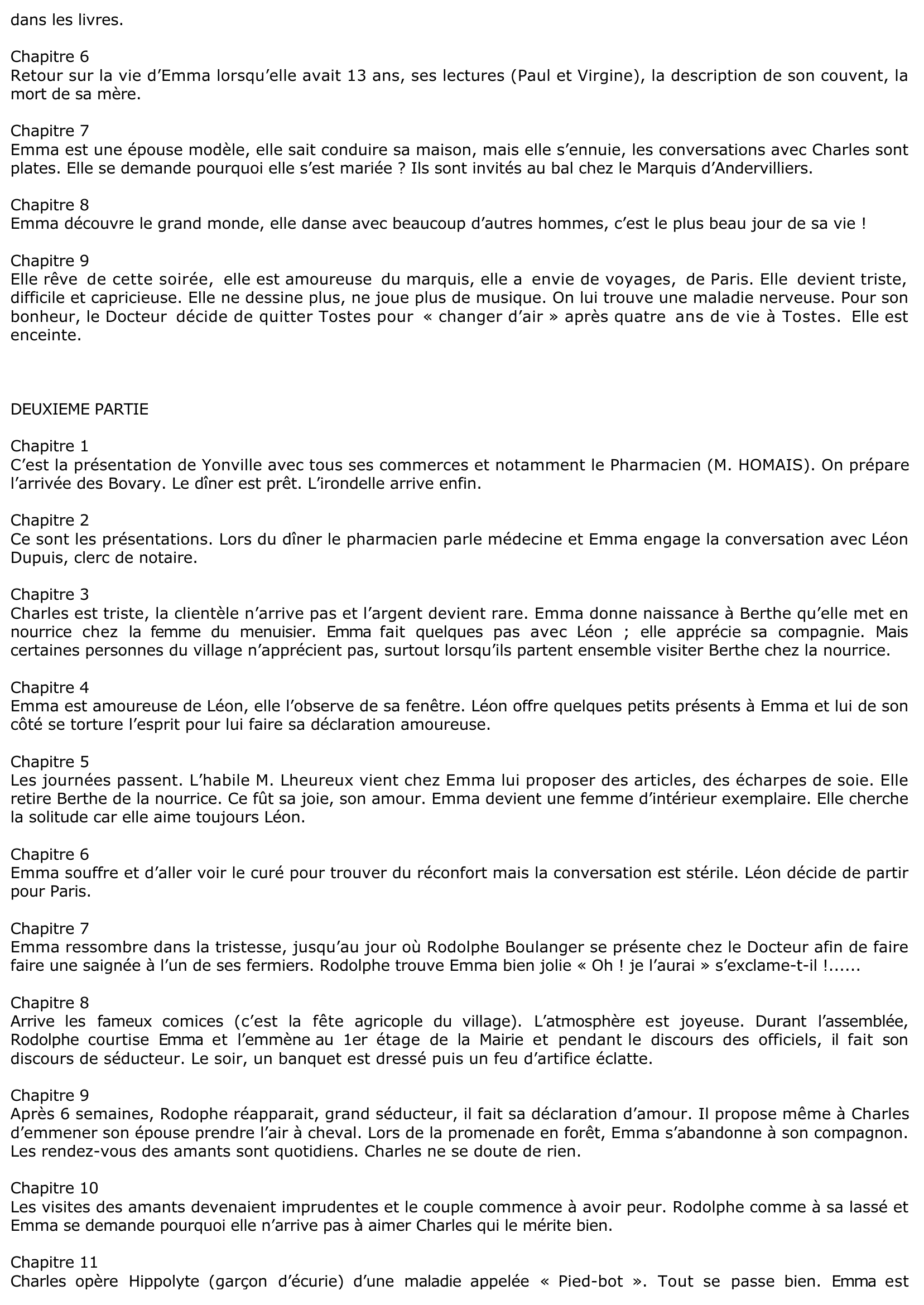 Prévisualisation du document Résumé de Madame Bovary de Flaubert