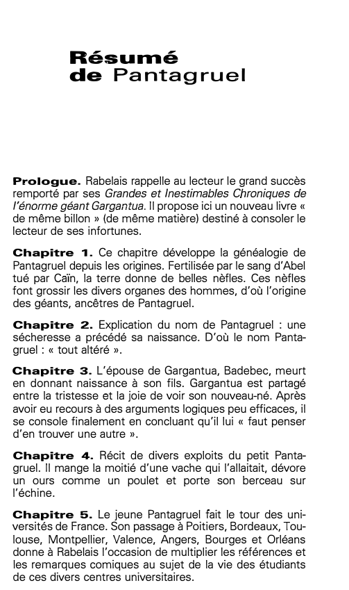 Prévisualisation du document Résumé de Pantagruel de FRANÇOIS RABELAIS