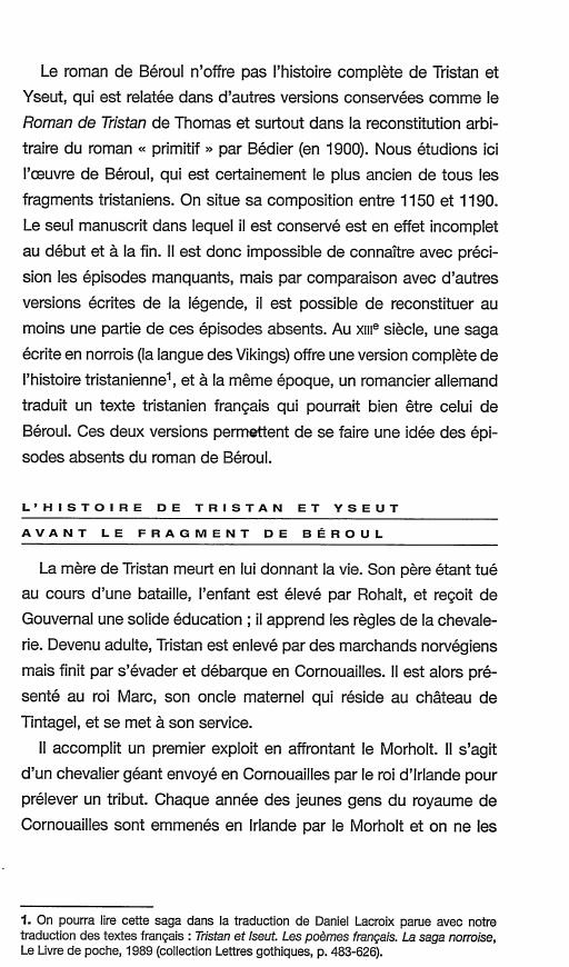 Prévisualisation du document Résumé de Tristan et Yseut