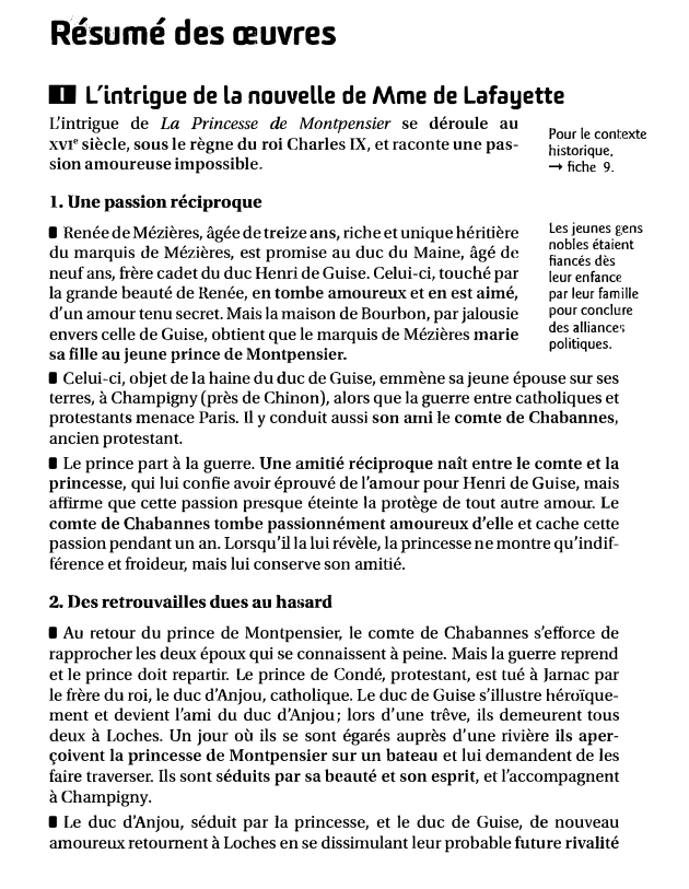 Prévisualisation du document Rêsumé des œuvres
D L'intrigue de la nouvelle de Mme de Lafayette

Cintrigue de La Princesse de Montpensier se déroule...