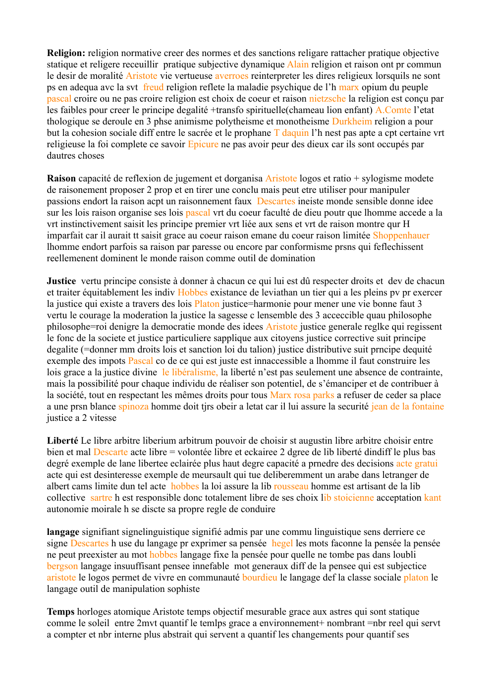 Prévisualisation du document Resumé des philosophe à connaitre