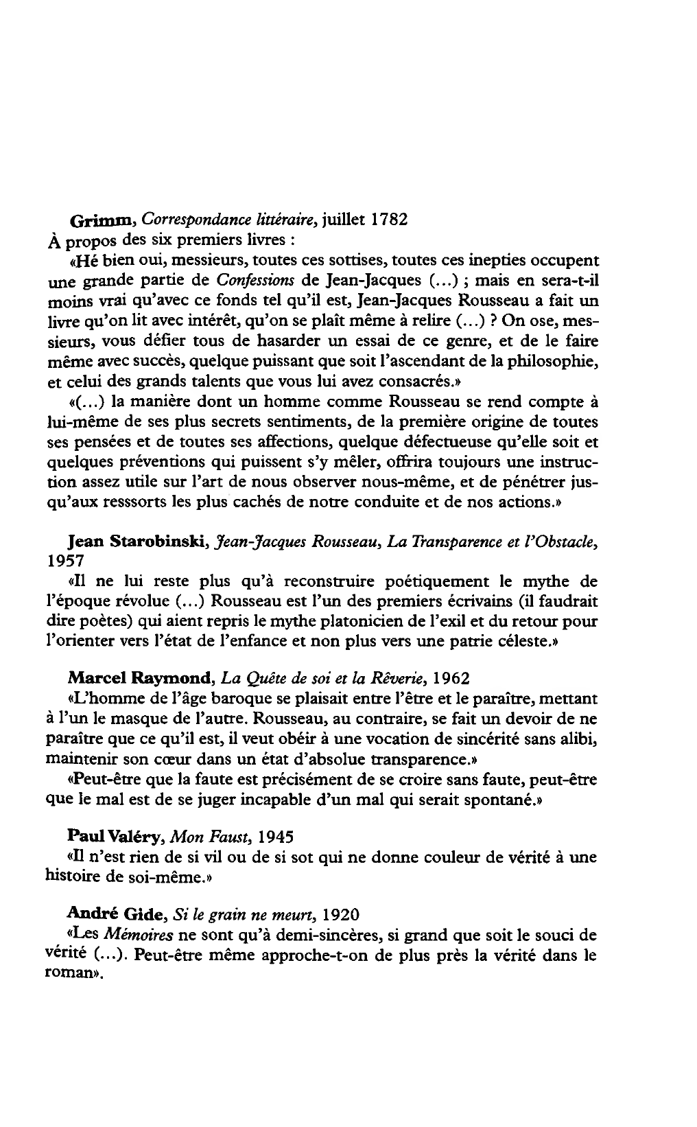 Prévisualisation du document RESUME DES QUATRE PREMIERS LIVRES DES « CONFESSIONS » DE ROUSSEAU.	?