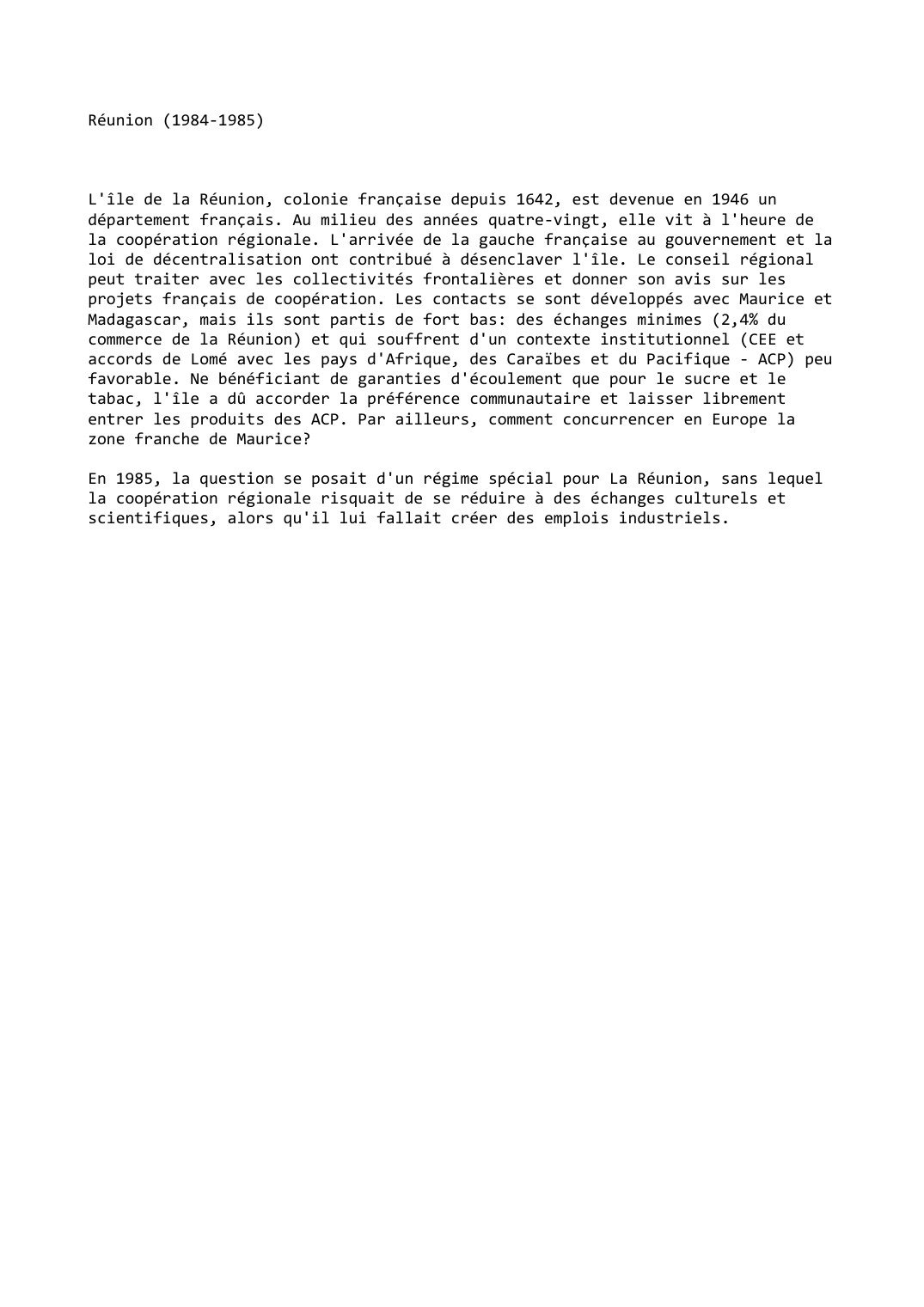 Prévisualisation du document Réunion (1984-1985)
