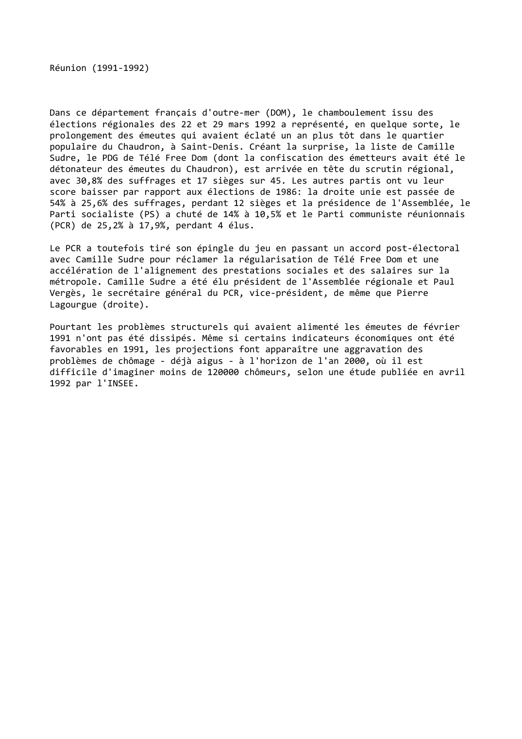Prévisualisation du document Réunion (1991-1992)