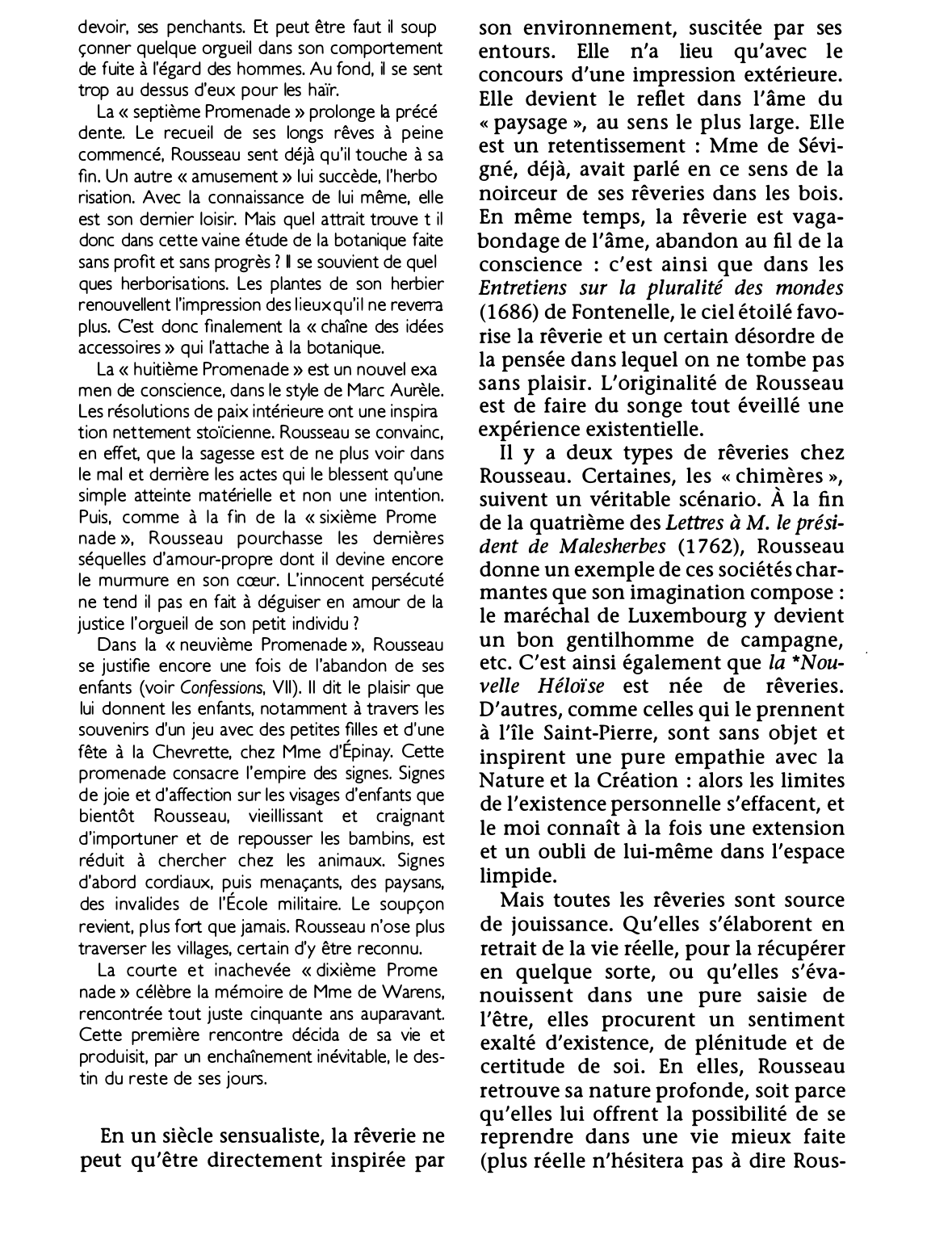 Prévisualisation du document Rêveries du promeneur solitaire (les) de Jean-Jacques Rousseau (résumé et analyse de l'oeuvre)