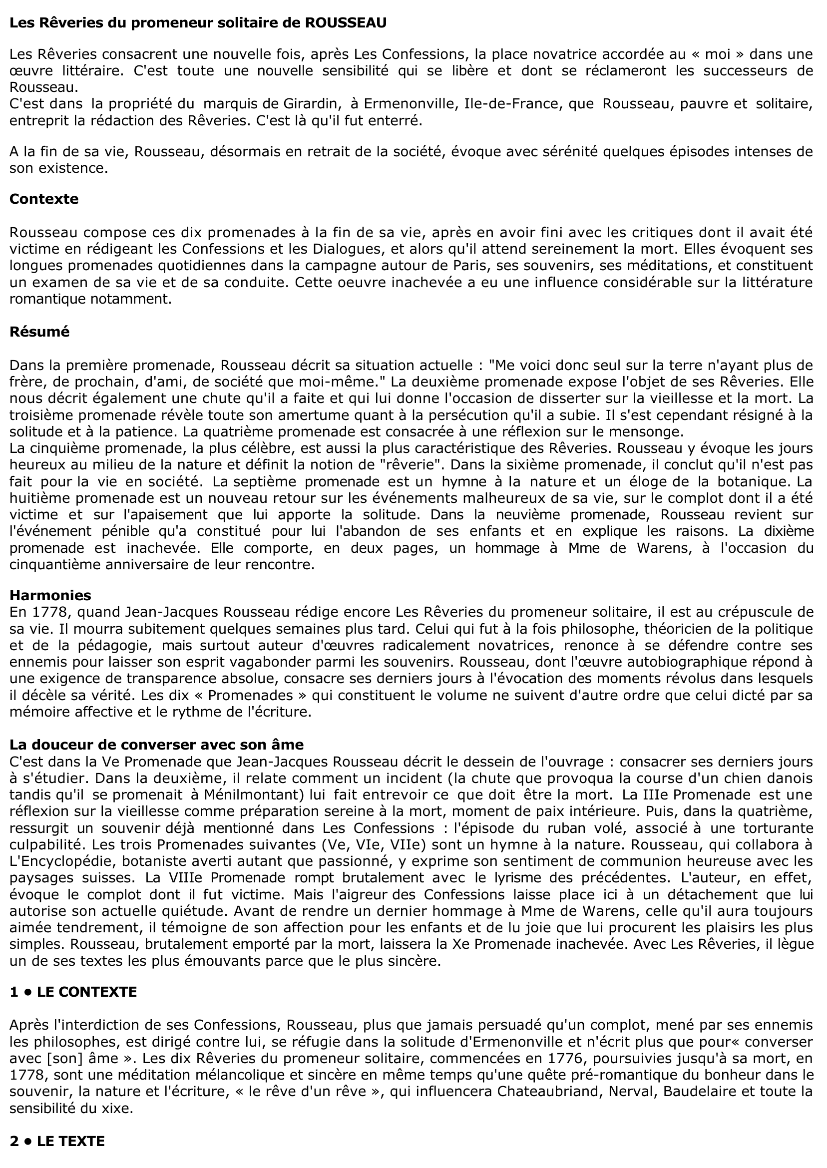 Prévisualisation du document RÊVERIES DU PROMENEUR SOLITAIRE (Les) de Jean-Jacques Rousseau
