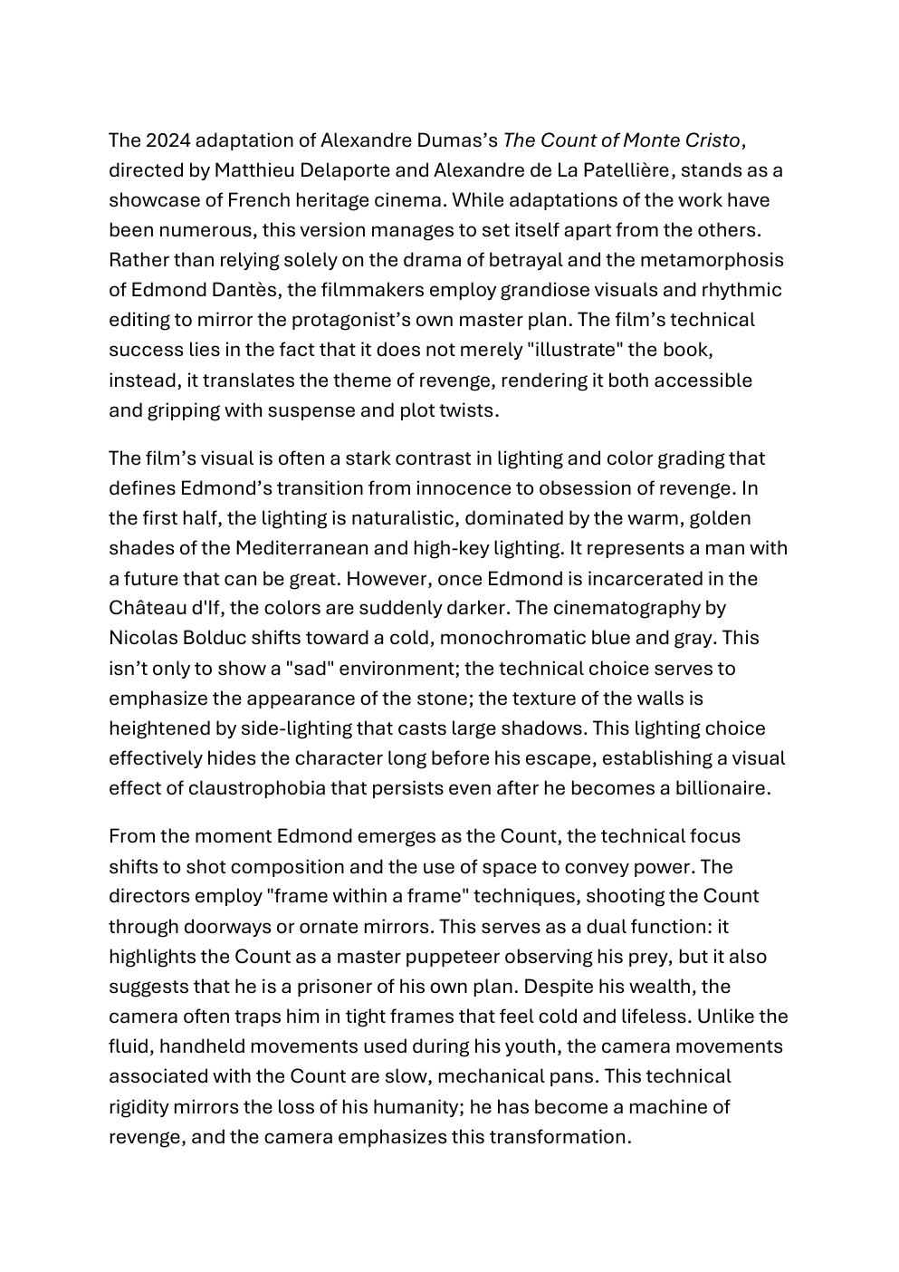 Prévisualisation du document Review The Count of Monte-Cristo