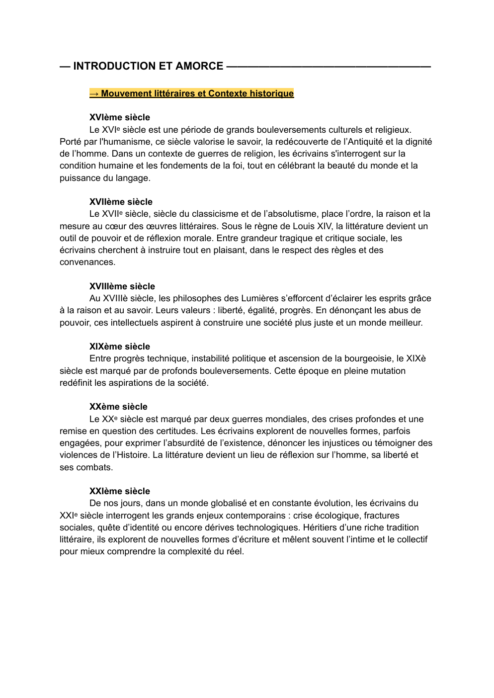 Prévisualisation du document Révision Bac Français