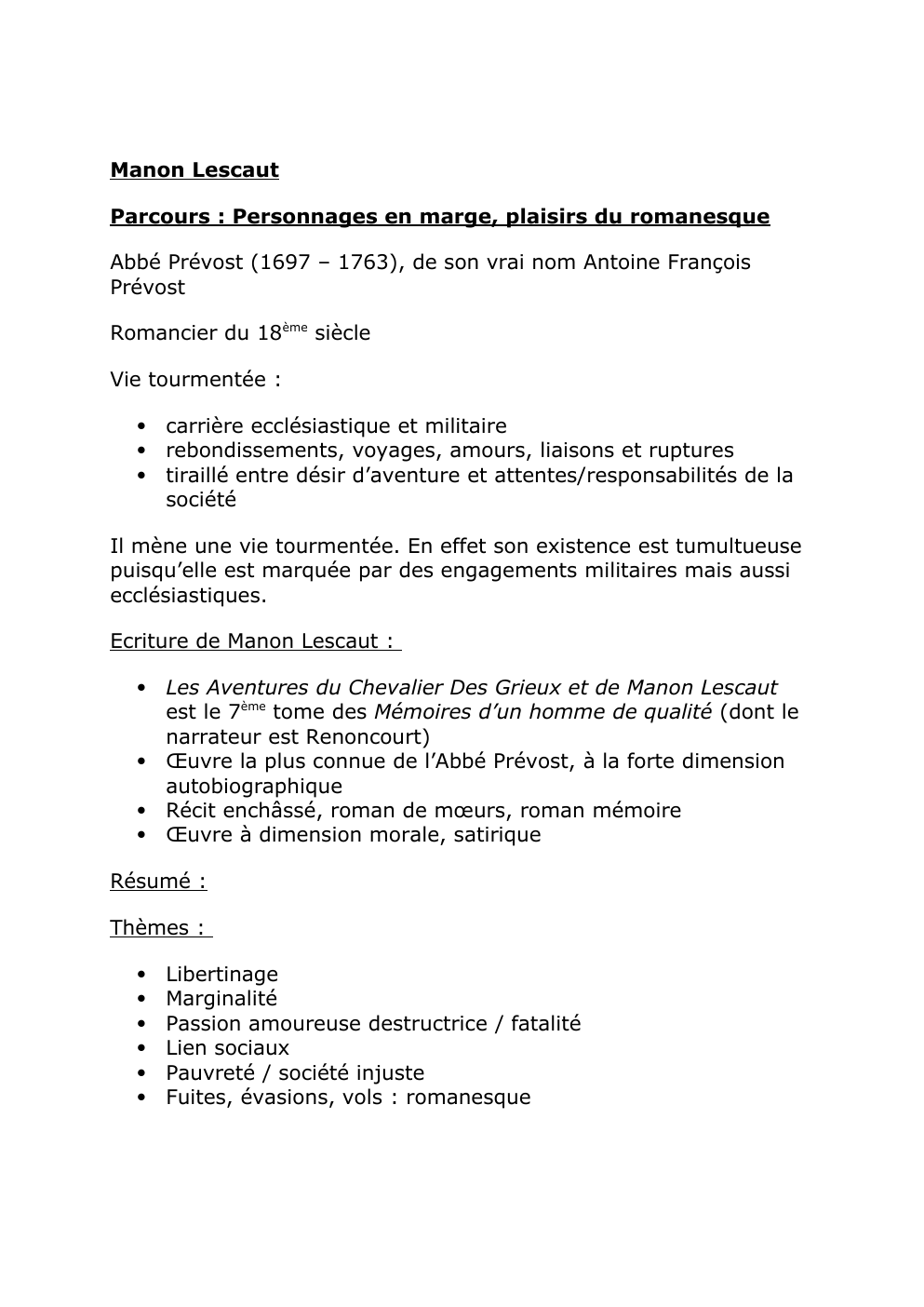 Prévisualisation du document révisions manon lescaut