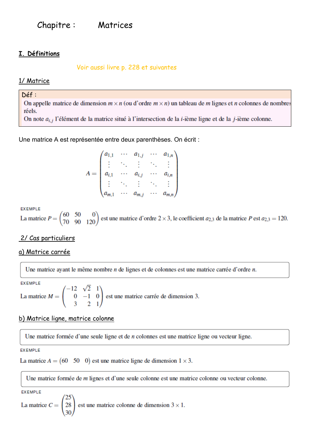 Prévisualisation du document révisions matrices