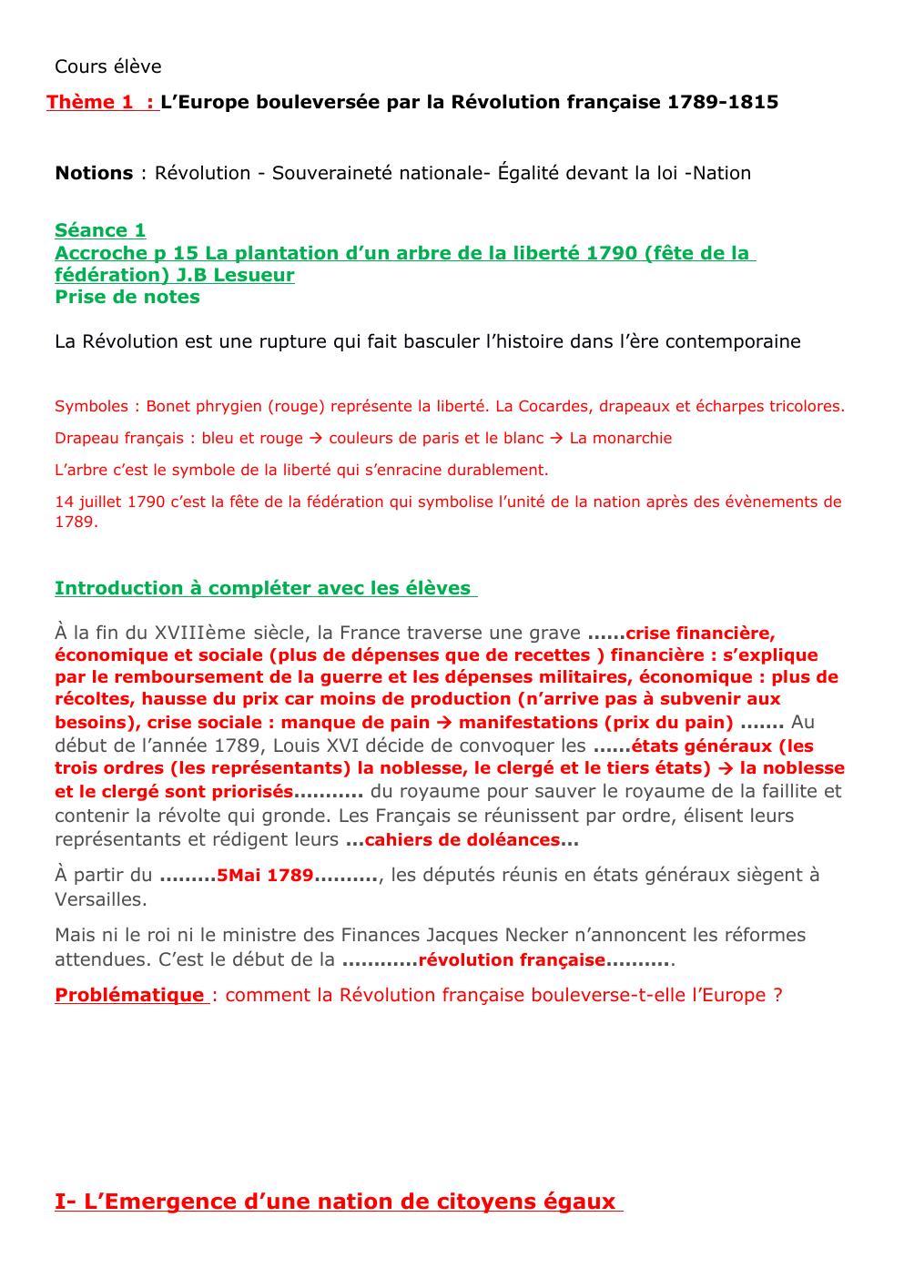 R volution 1 re Th me 1 L Europe Boulevers e Par La R volution R volution 1 re Th me 1 L Europe Boulevers e Par La R volution