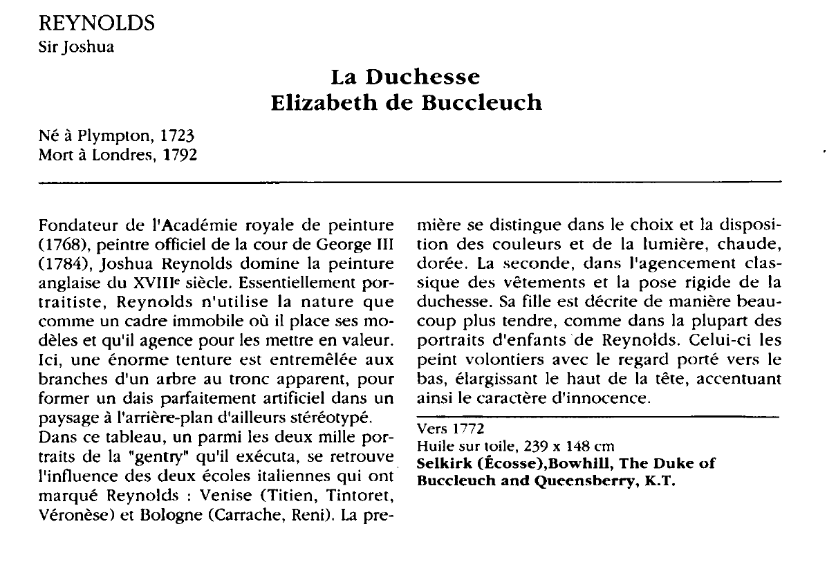 Prévisualisation du document REYNOLDS Sir Joshua : La Duchesse Elizabeth de Buccleuch