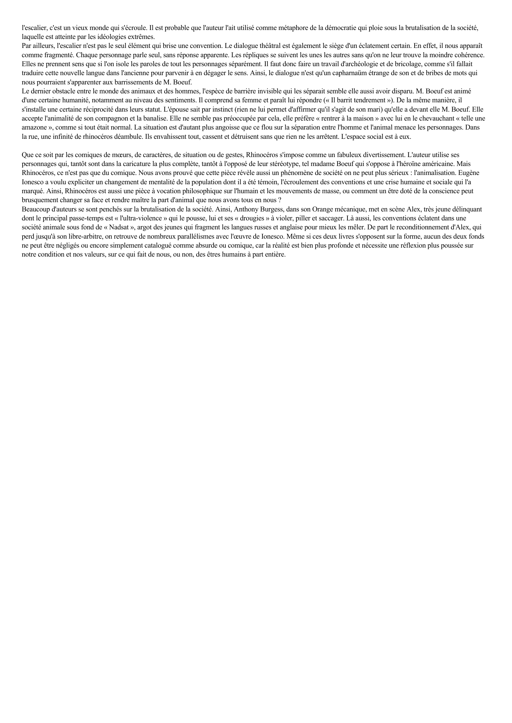 Prévisualisation du document Rhinocéros de Eugène Ionesco : Extrait de « Entre-temps » page 79 à « J'ai eu du mal à avoir les pompiers... » page 83