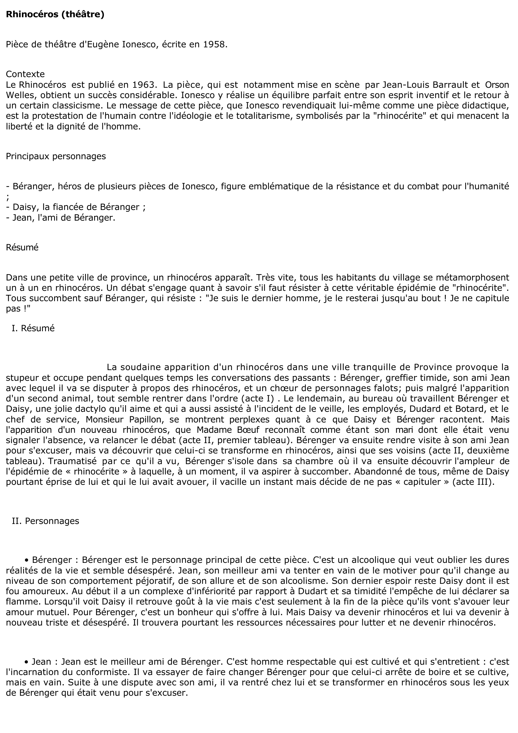 Prévisualisation du document Rhinocéros d'Eugène Ionesco