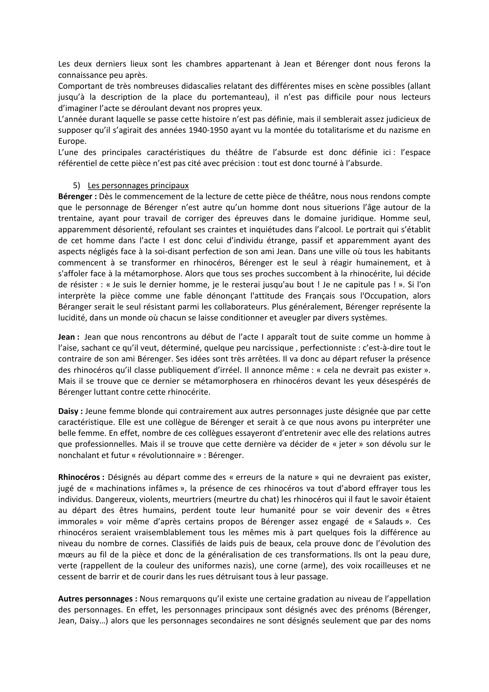 Prévisualisation du document Rhinocéros, Ionesco (fiche de lecture)