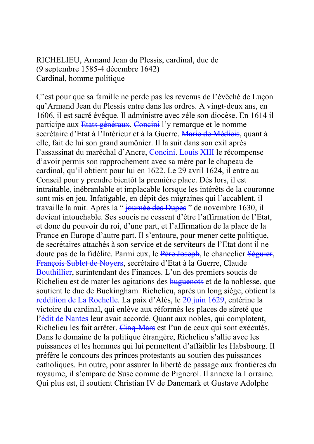 Prévisualisation du document RICHELIEU, Armand Jean du Plessis, cardinal, duc de (9 septembre 1585-4 décembre 1642)