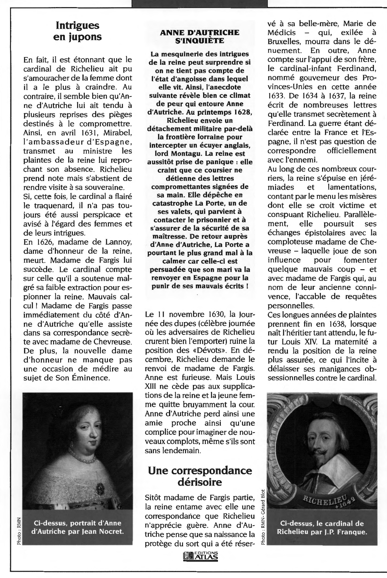 Prévisualisation du document Richelieu et Anne d'Autriche mésentente et intrigues