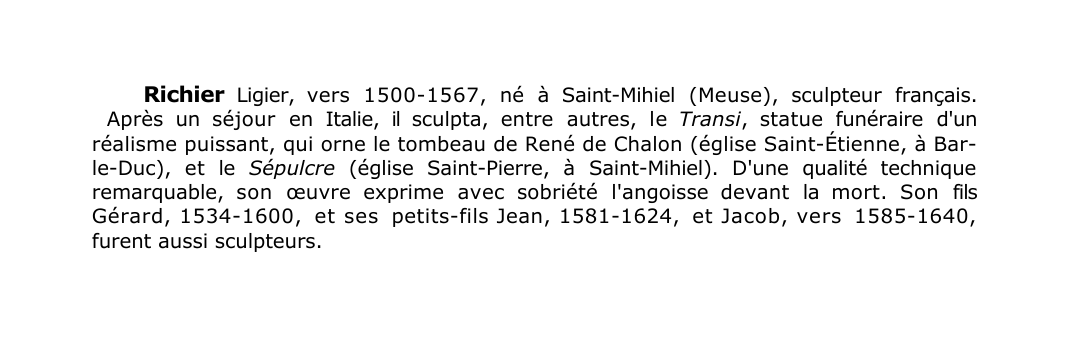 Prévisualisation du document Richier Ligier, vers 1500-1567, né à Saint-Mihiel (Meuse), sculpteur français.