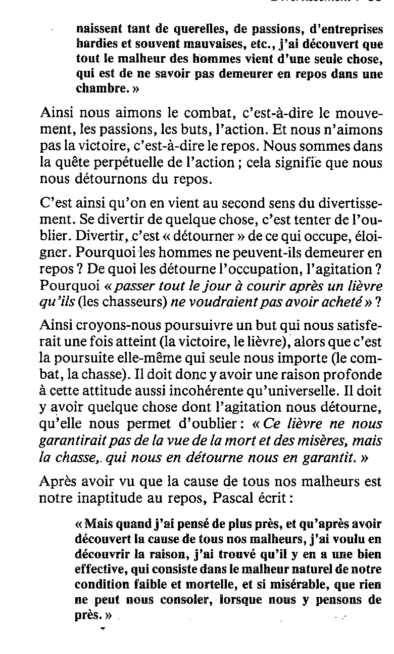 Prévisualisation du document ►	«Rien ne nous plaît que les combats, mais non pas la victoire » Pascal